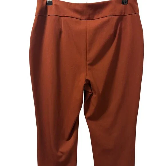 Chicos So Slimming Rust Orange Pants Size M Short High-Waisted Design Pants - Picture 11 of 12